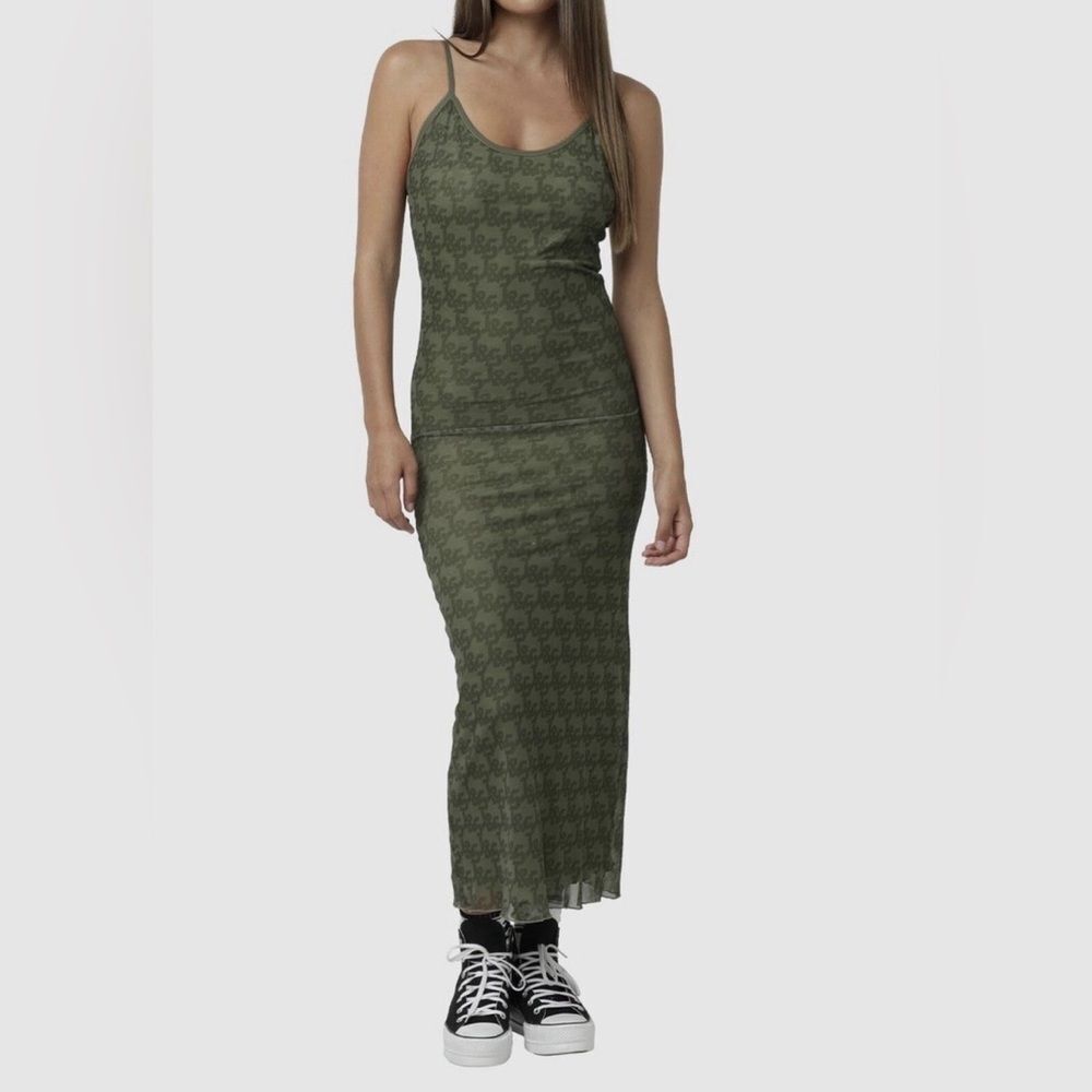 Jagger & Stone JGR STA Olive Green Slip Maxi Dress Low Back SZ 6 NWOT - Picture 1 of 13